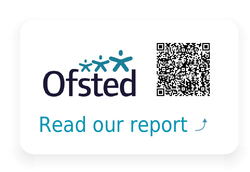 Ofsted - Read our report. QR code for Wickham Church of England Primary School.